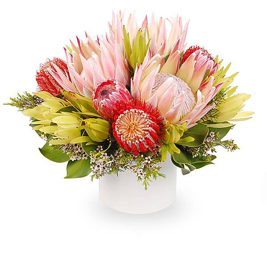Stunning Mixed Flowers In Ceramic Pot: Send Gifts to Australia