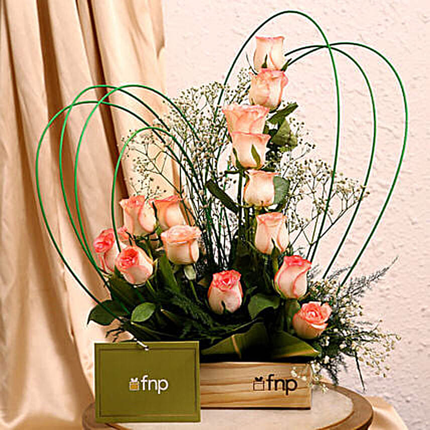 Charming Love 14 Roses Arrangement: Send Flowers To India