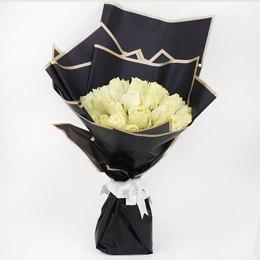 35 White Roses Bouquet: Fathers Day Gifts to Jordan