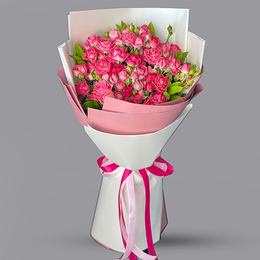 Dark Pink Spray Roses Bouquet: Send Flowers to Amman