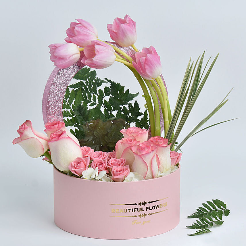 Tulips and Roses Box: Send Flowers to Jordan