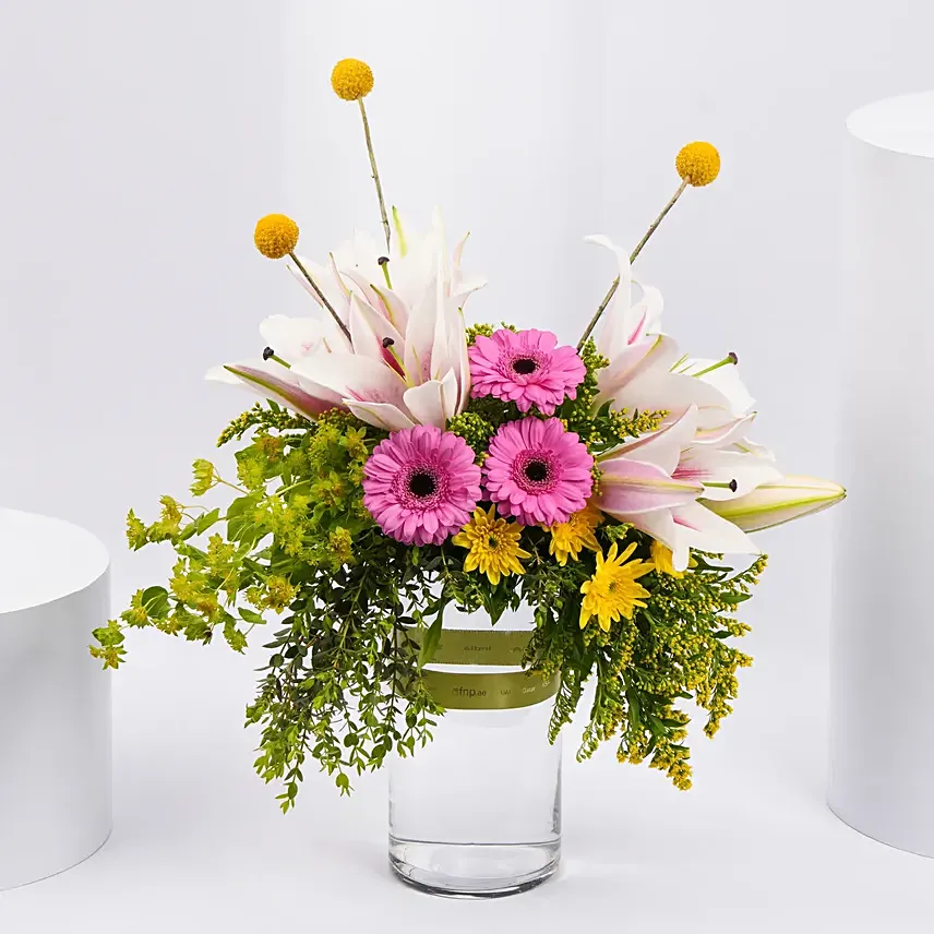 Blooming Elegance Lily N Gerbera Rose Gift: Mothers Day Gifts in Jordan