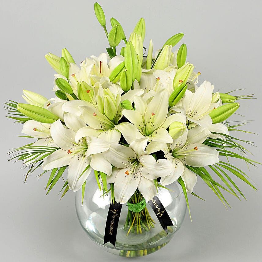 Lilies Happiness Arrangement: Send Flowers to Jordan from UAE