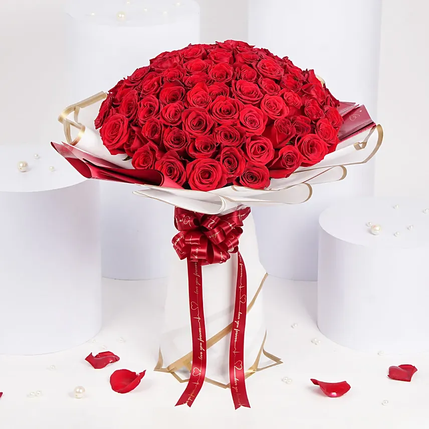 99 Majestic Red Roses: Send Gifts to Amman from UAE