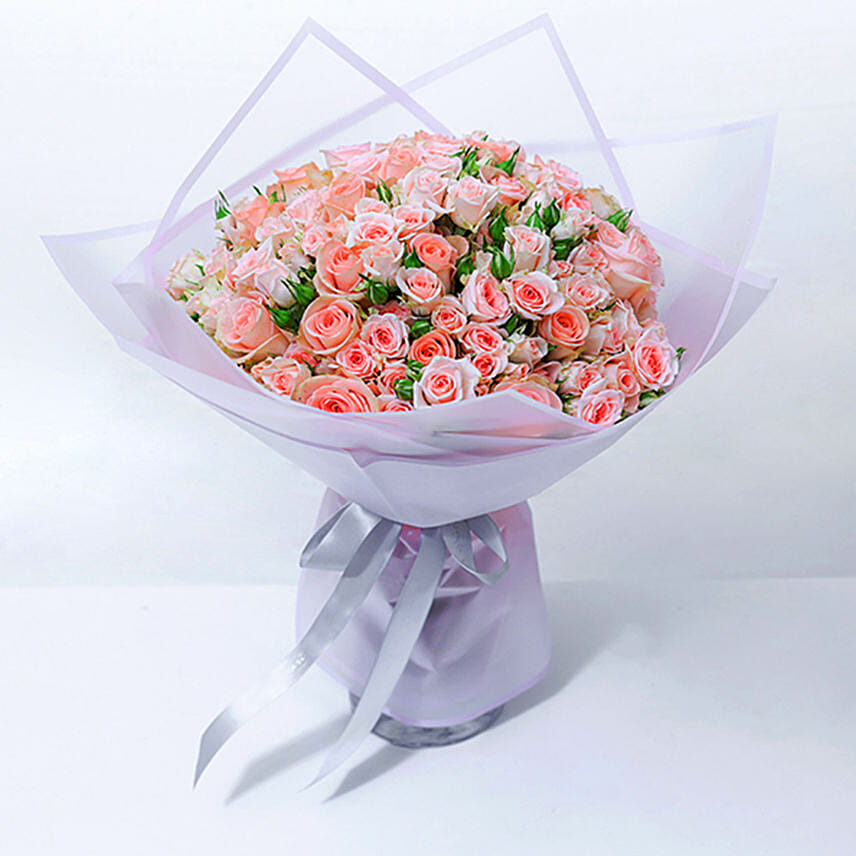 باقة ورود الخوخ ذات ساق من عدة ورود: kuwait/gifts/congratulations