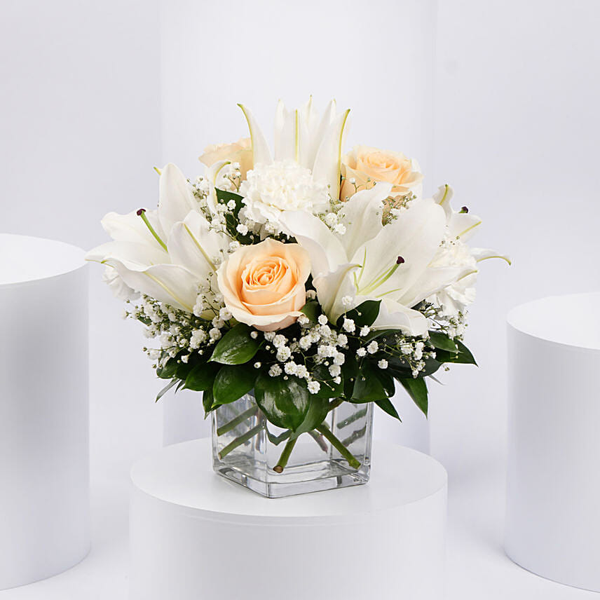 Birthday Bloom: White Roses 