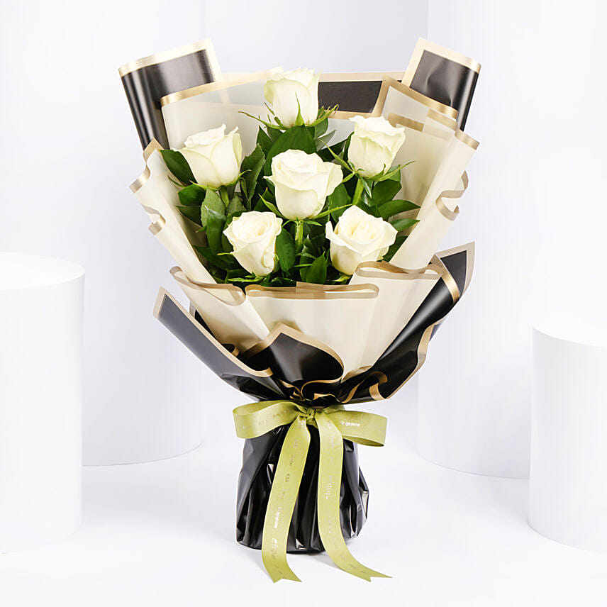Bouquet Of White Roses: Funeral Flowers to Dubai