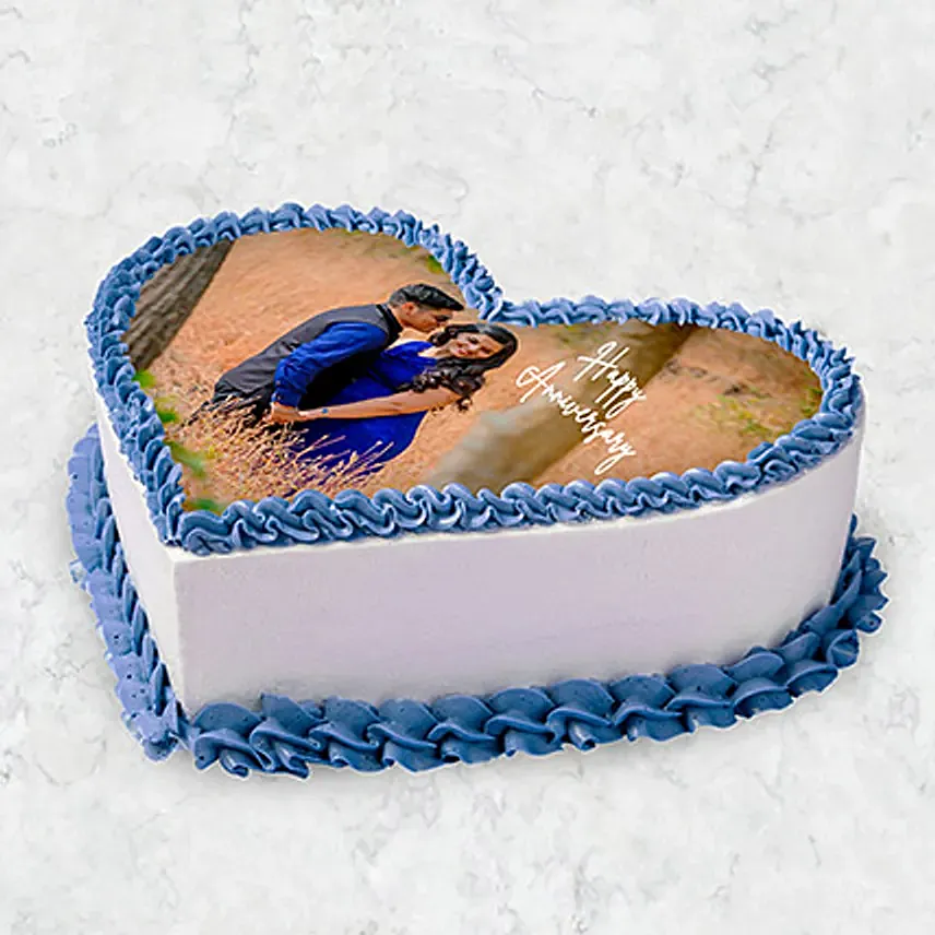 Heart Shaped Photo Cake 10 Pax: Wedding Anniversary Photo Cake
