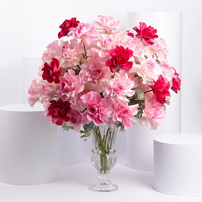 Bunch of 50 Gorgeous Pink Roses: Anniversary Flowers for Wife