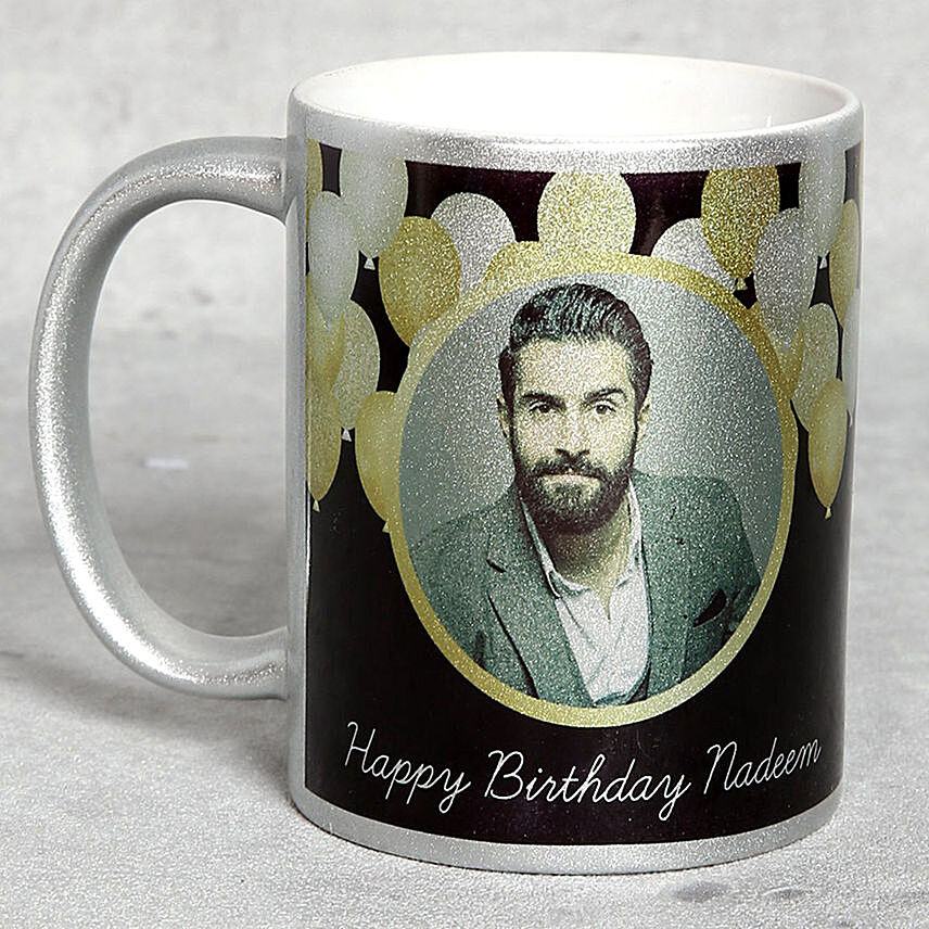 Personalised Silver Birthday Mug: Birthday Gifts for Colleague