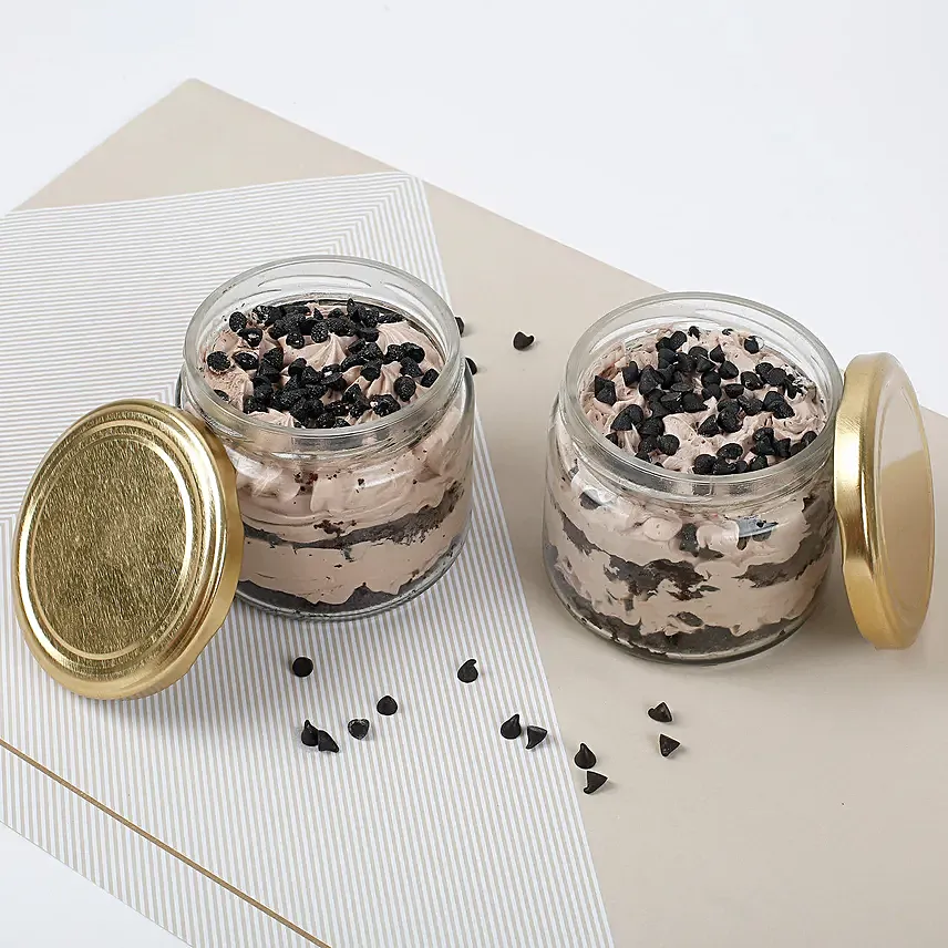 Set of 2 Yummy Chocolate Jar Cakes: Jar Cakes