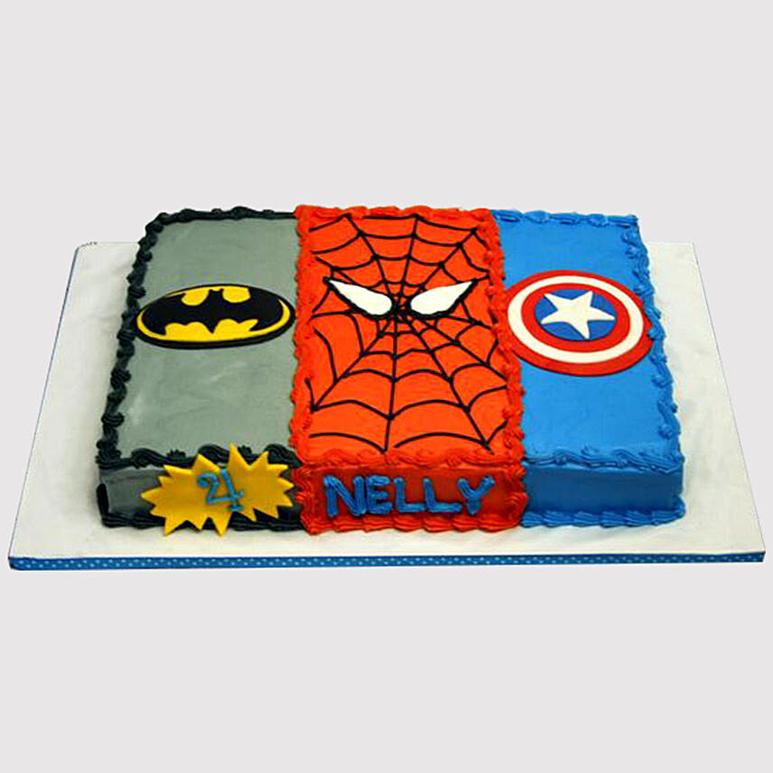 Avengers Cream Cake: Avengers Theme Cake 