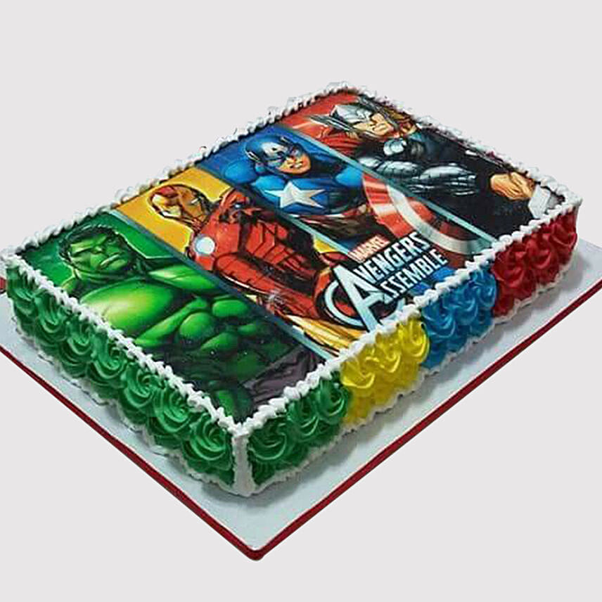 Avengers Superheroes Photo Cake: Avengers Theme Cake 
