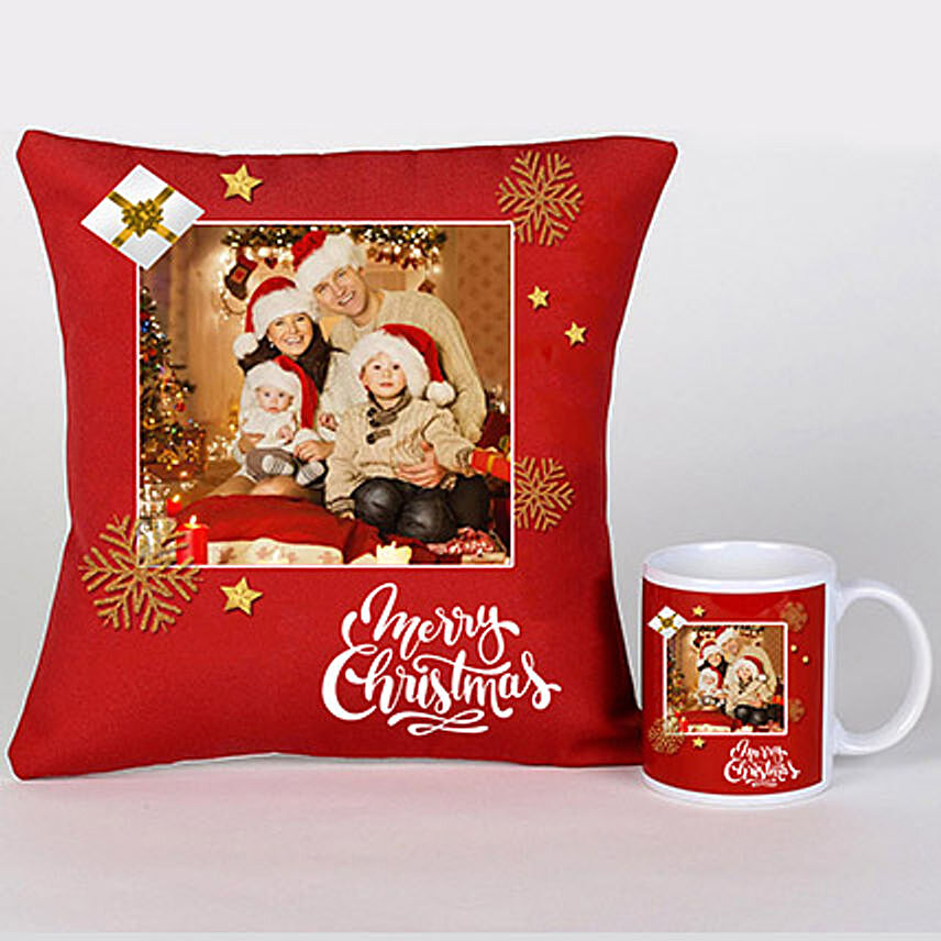 Personalised Xmas Greetings Cushion And Mug: Christmas Gifts for Parents