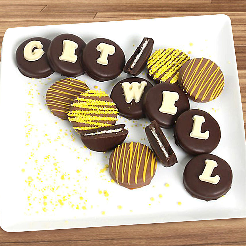 Get Well Belgian Chocolate Sandwich Cookies: Personalised Chocolates