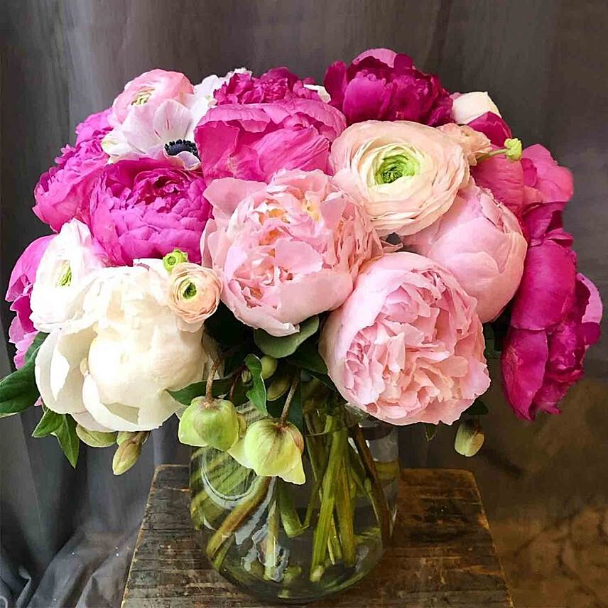 Pink Elegance Vase: Thank You Flowers 