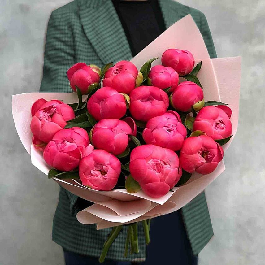 Young Love Peony Bouquet: Gifts for Girlfriend