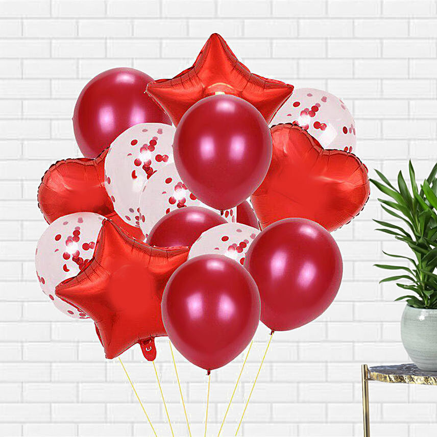 Red Latex and Foil balloons: 