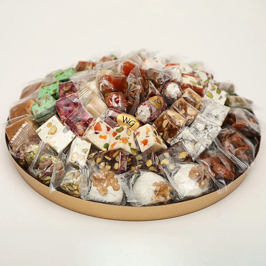 Mixed Malban and Nougat Gift Basket 1.3kg: Sweets in Ajman