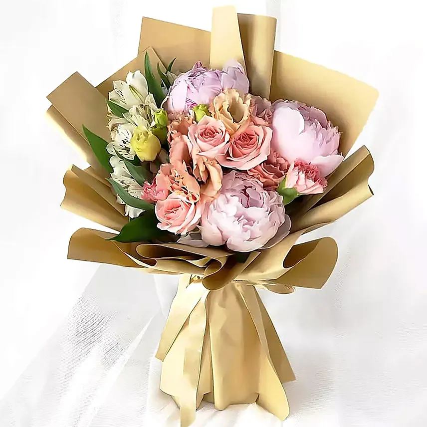 Pink Elegance Bouquet: Peony Bouquet