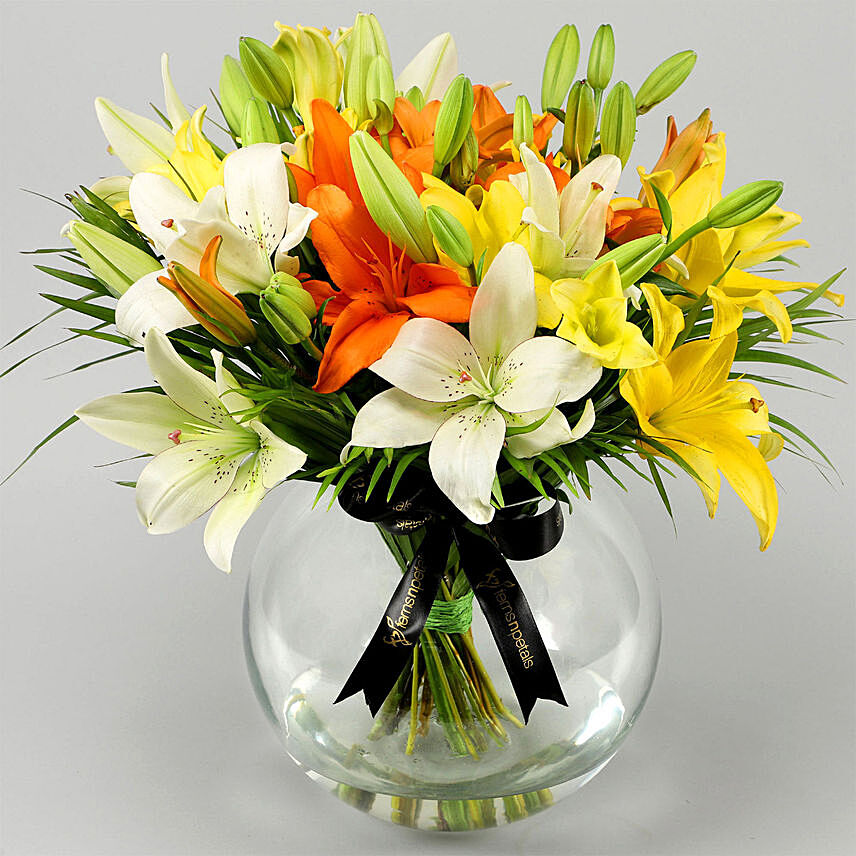 Lilies Love Arrangement: Onam Flowers