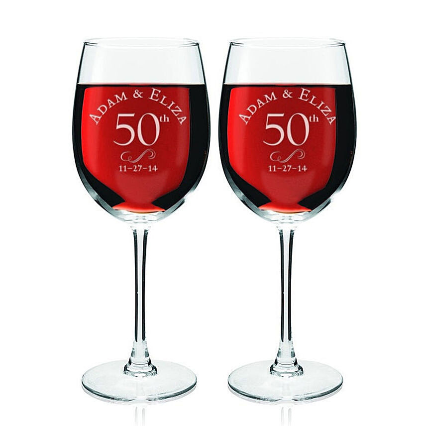 Special Engraved Glasses Set of Two: Personalised Gifts