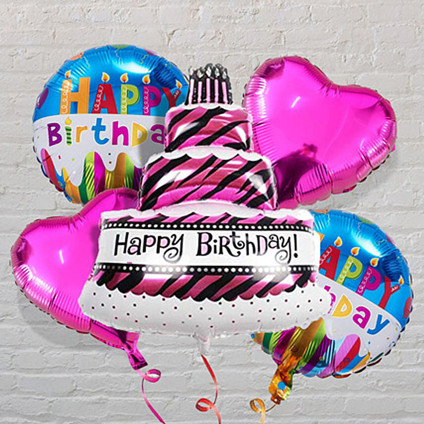 Happy Birthday Cake Balloon Set: Helium Balloons Delivery