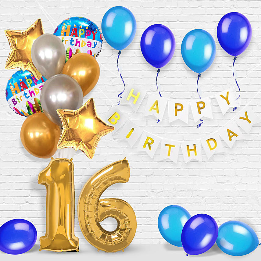 Happy Birthday and  Numeric Balloons Decor: 