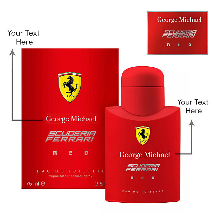 Personlised Ferrari Red Perfume For Him: Gift for Friend