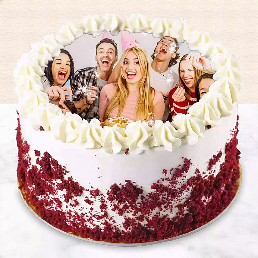 Red Velvet Photo Cake For Birthday: Birthday Cakes Delivery in Sharjah