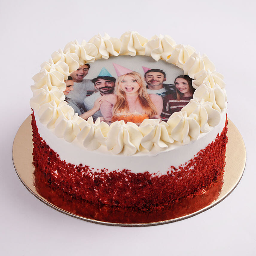 Red Velvet Photo Cake For Birthday: Birthday Cakes for Wife