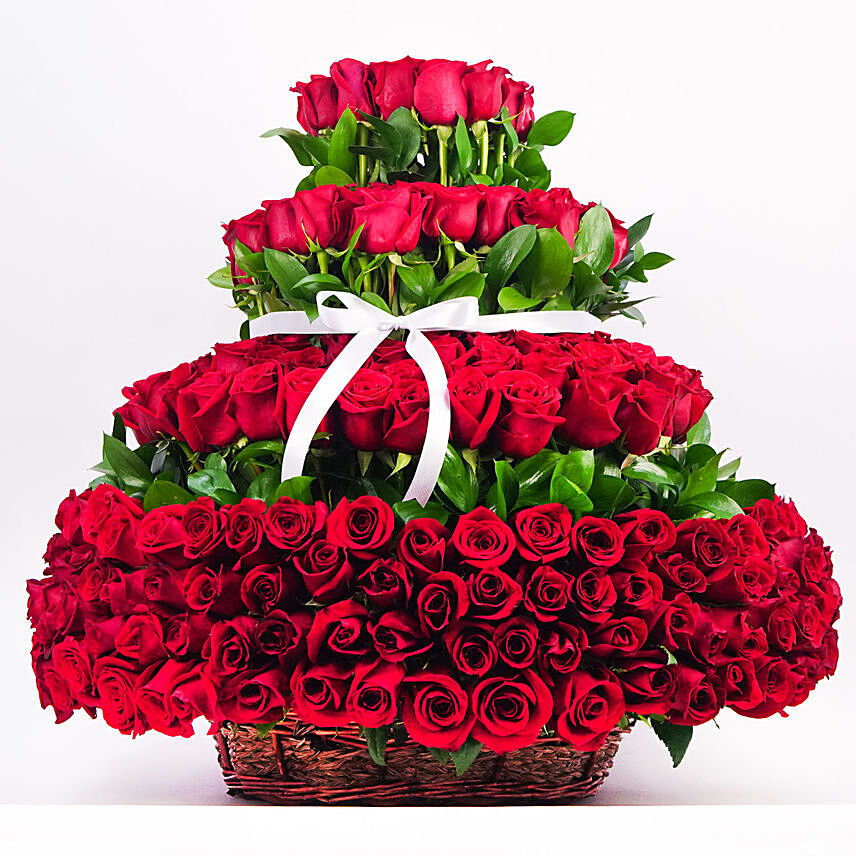 Basket of 400 Roses Glory: Valentines Day Flowers for Girlfriend