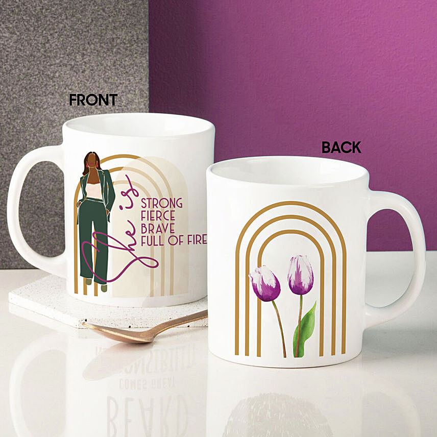 She is Strong Printed Mug: Personalized Mugs Dubai