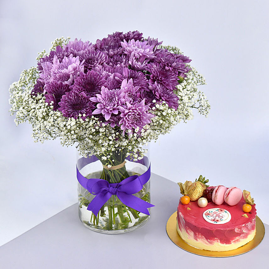 Chrysthemum Flowers and Mothers Day Cake: Mothers Day Flowers & Cakes
