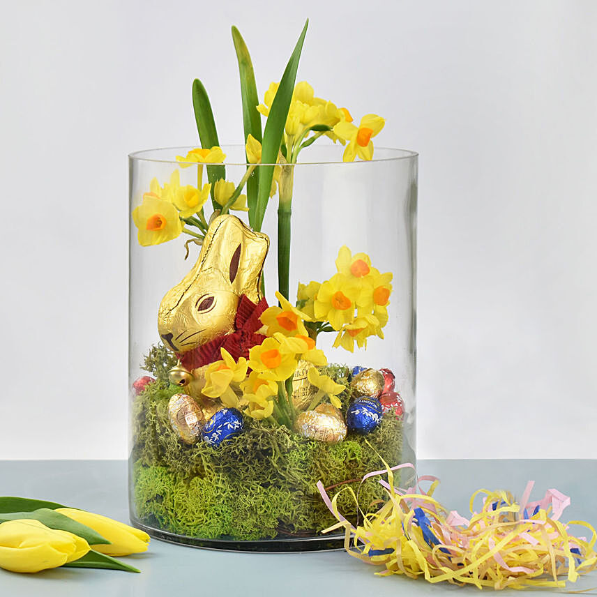Daffodil and Easter Bunny Chocolate: Easter Flowers