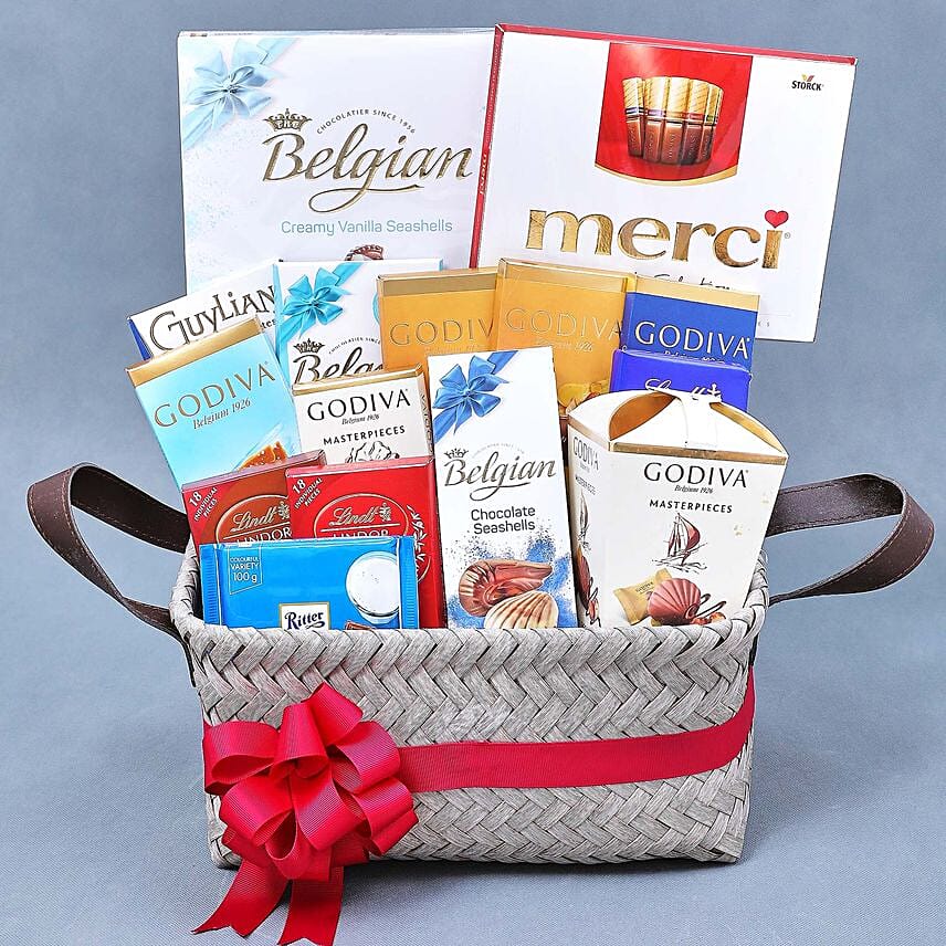 Milk Chocolates Basket: Chocolate Hampers 