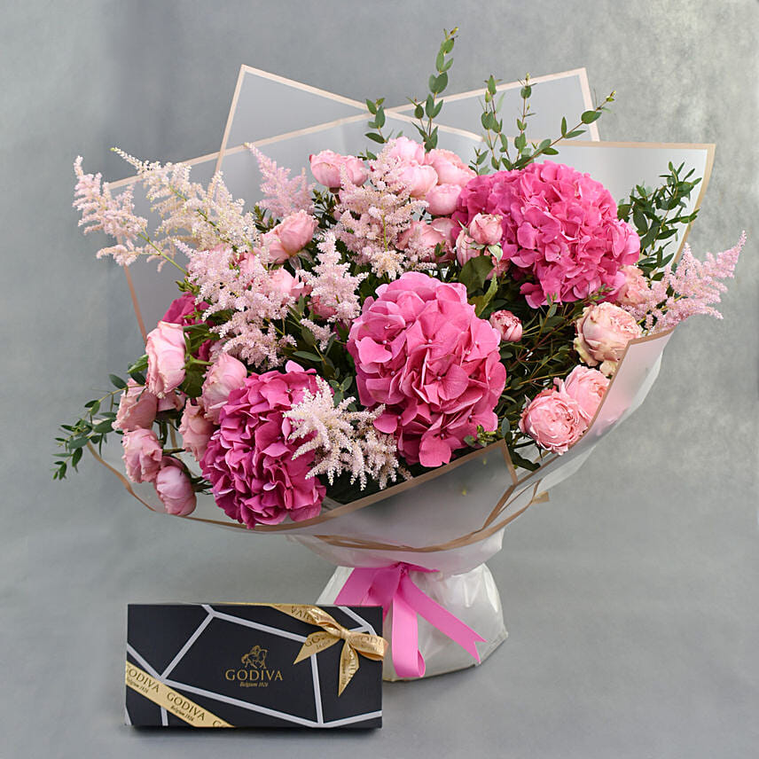 Ma Belle Florals with Godiva Chocolates: Mixed Flowers 