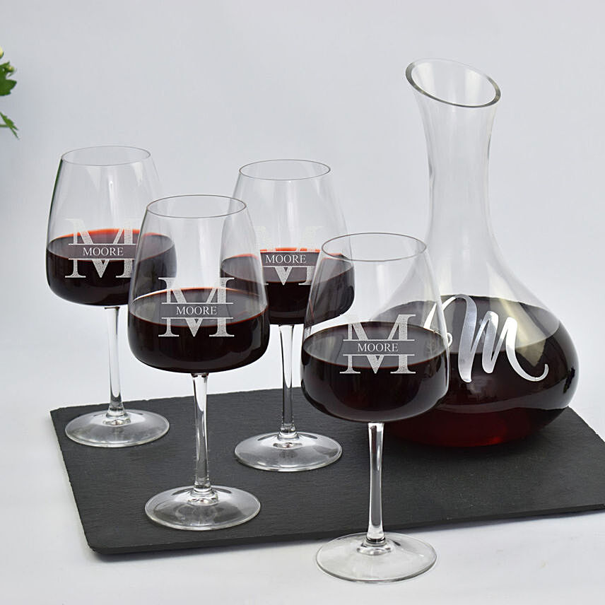 Personalised Decanter and Glasses Set: Friendship Day Personalised Gifts