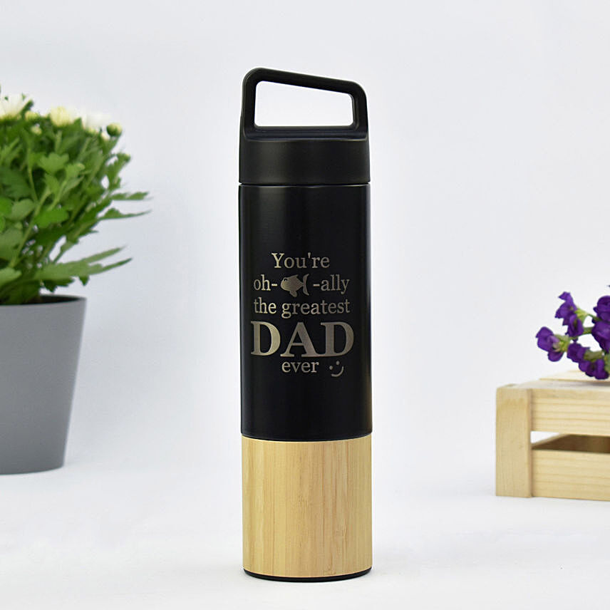Officially Best Dad Premium Bottle: Engraved Wood Gifts