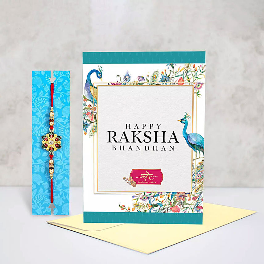 Designer Rakhi With Greeting Card: Rakhi With Greeting Cards 
