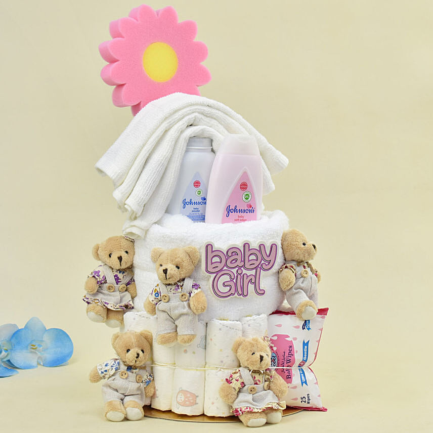 Baby Girl Happiness  Diaper Bouquet: Gift Hampers for Kids