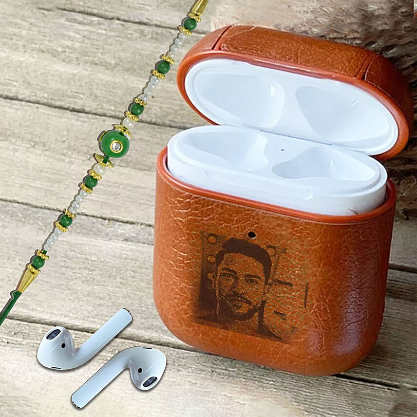 Personalised Engraved Airpod Cover With Rakhi: Mobile Accessories