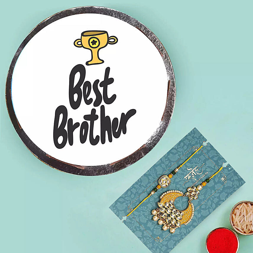 Lumba Set and Best Brother Cake: Rakhi With Cakes