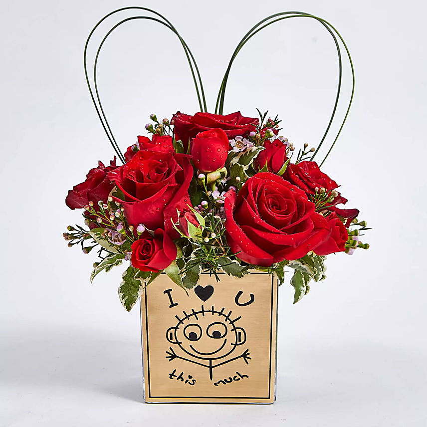 Love U This Much Rose: 1st Wedding Anniversary Gift