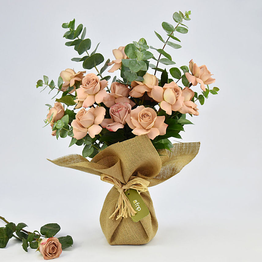 12 Cappuccino Rose Bouquet: Bouquet of Flowers