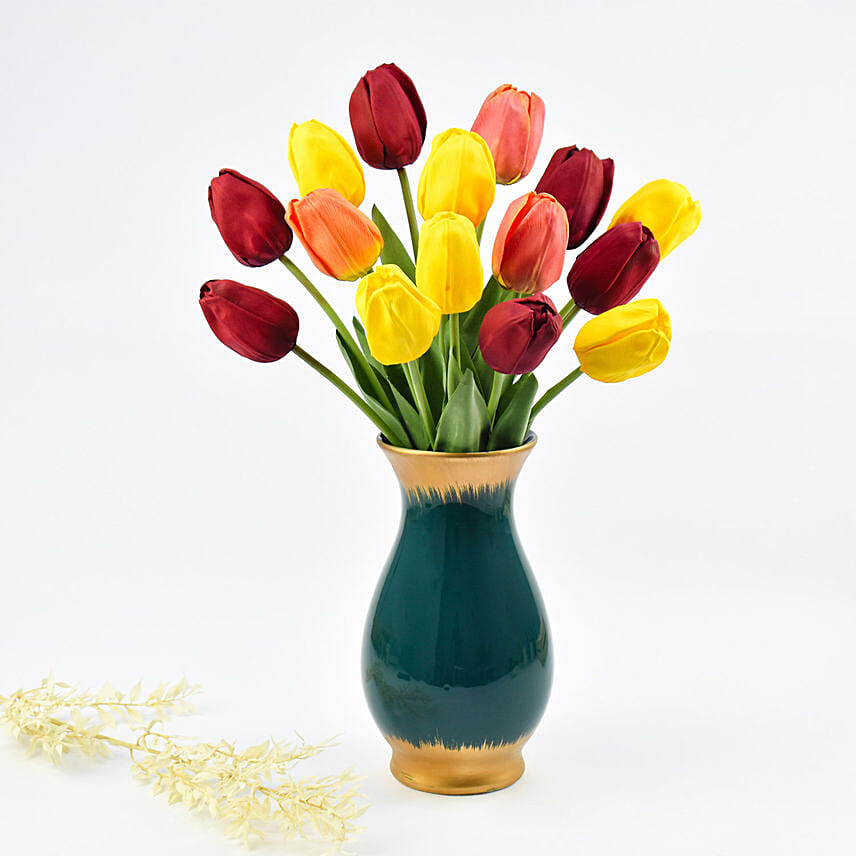 Artifical Tulips in a Premium Vase: Artificial Flowers 