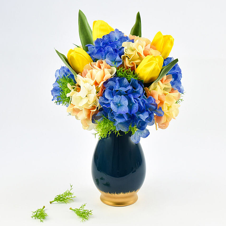 Artificial Flowers Arrangement of Tulips and Hydrangea: Artificial Flowers Dubai
