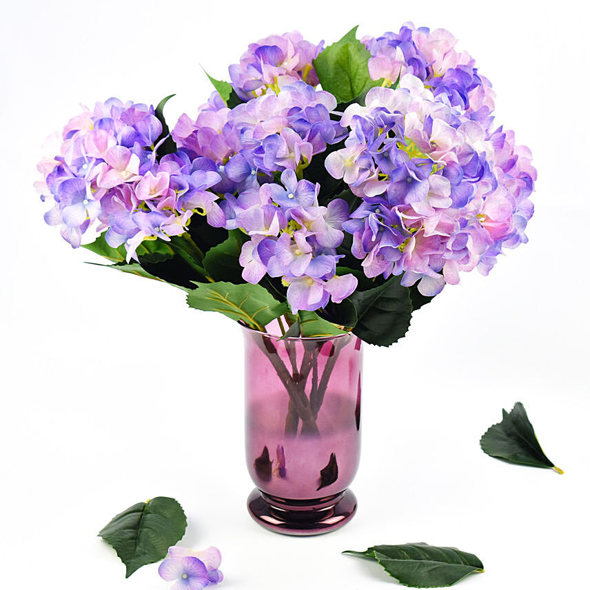 Dual Blue Hydrangea in Premium Vase