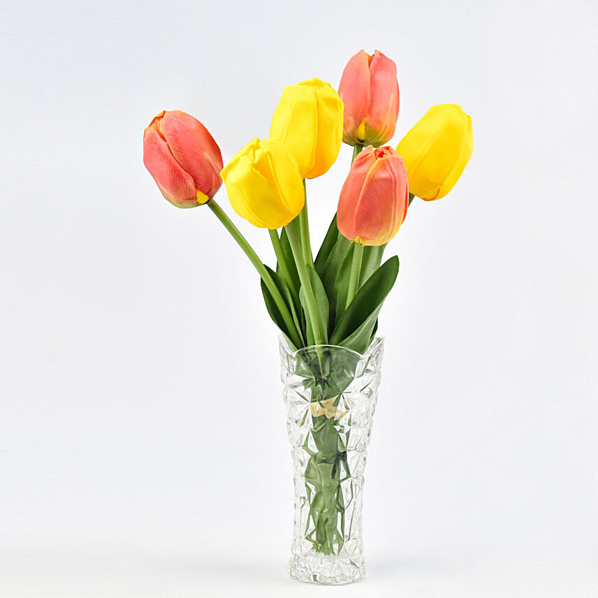 Mixed Color Artificial Tulip: Artificial Flowers Dubai