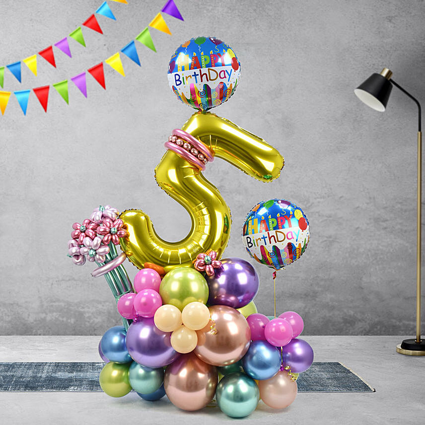 Birthday Numeric Balloon Arrangement: Decoration Services for Kids